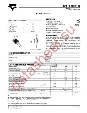 IRF510 datasheet  